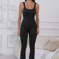 Scoop Neck Wide Strap Active Jumpsuit