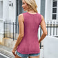 Ribbed Solid Color V-Neck Tank