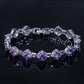 Elegant Rhinestone Chain White Gold Color Shiny Sqaure Cubic Zirconia Bracelets For Female Jewelry