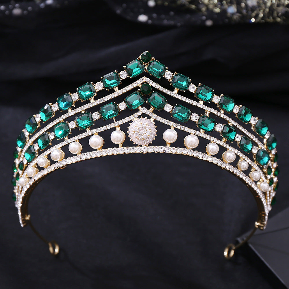 Rhinestone Baroque Set Zircon Alloy Bridal Crown Jewelry