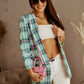 Plaid Open Front Blazer