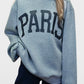 Basic Bae PARIS Round Neck Long Sleeve Air Scuba Sweatshirt