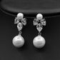 Pearl Zircon Earrings Necklace Set Dinner Jewelry