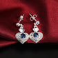 Heart Shaped Blue Zircon Stud Earrings Boutique Jewelry