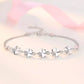 Lucky Four-Leaf Clover Silver Plated Bracelet Micro Rhinestone 925 Jewelry Japanese And Korean Simple Fashion