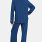 Zenana Button Down Long Sleeve Top and Pants Lounge Set