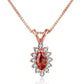 Natural citrine and zircon rose gold jewelry set