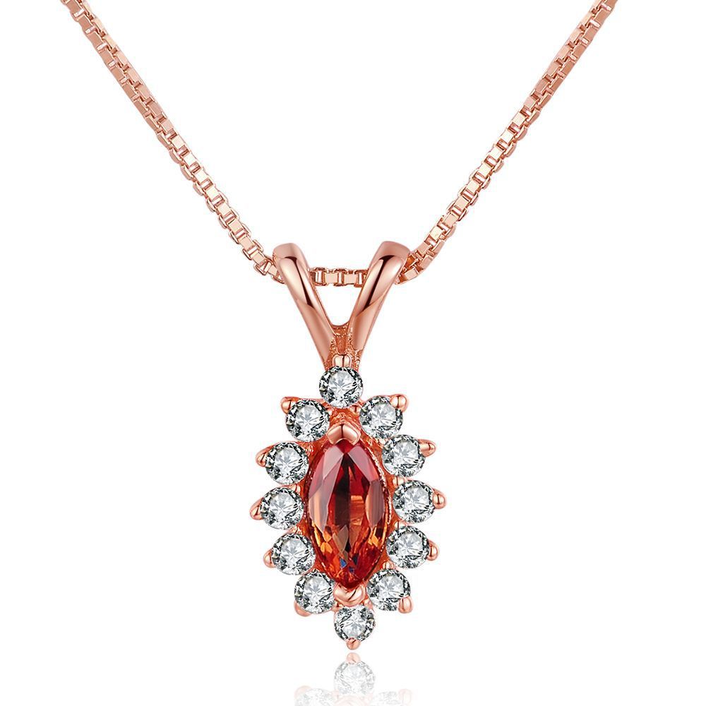 Natural citrine and zircon rose gold jewelry set