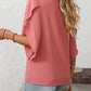 Mandy Ruffled Asymmetrical Neck Half Sleeve Blouse