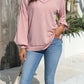 Texture V-Neck Long Sleeve Sweatshirt