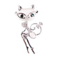 Cat Silver Brooches Rrhinestone Jewelry