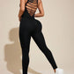 Cutout Wide Strap Active Jumpsuit