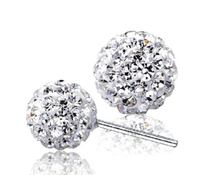 Temperament female earrings rhinestone earrings 6M 8M 10M Shambala ball plating jewelry full diamond earrings