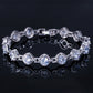 Elegant Rhinestone Chain White Gold Color Shiny Sqaure Cubic Zirconia Bracelets For Female Jewelry