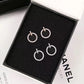 925 Sterling Silver Crystal Rhinestone Geometric Round Stud Earrings For Women Beautiful Jewelry