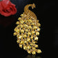 Large Rhinestone Peacock Wedding Brooch Jewelry Ladies Scarf Brooch