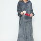 Double Take Full Size Pocketed Hooded Midi Lounge Dress