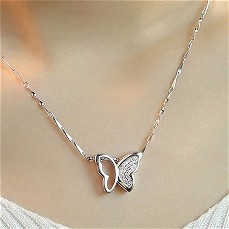 Butterfly Jeweled Pendant Dance Butterfly Necklace Jewelry