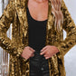 Sequin Lapel Collar Long Sleeve Blazer