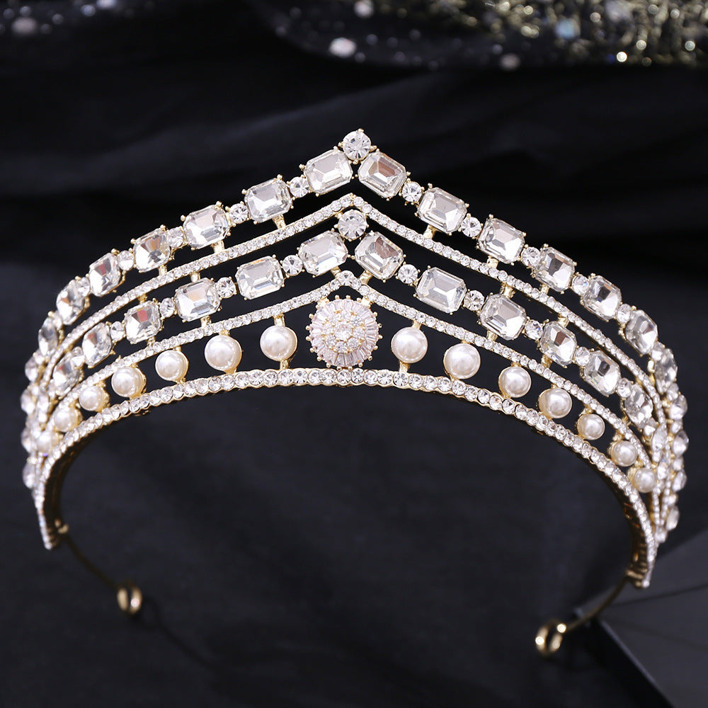 Rhinestone Baroque Set Zircon Alloy Bridal Crown Jewelry