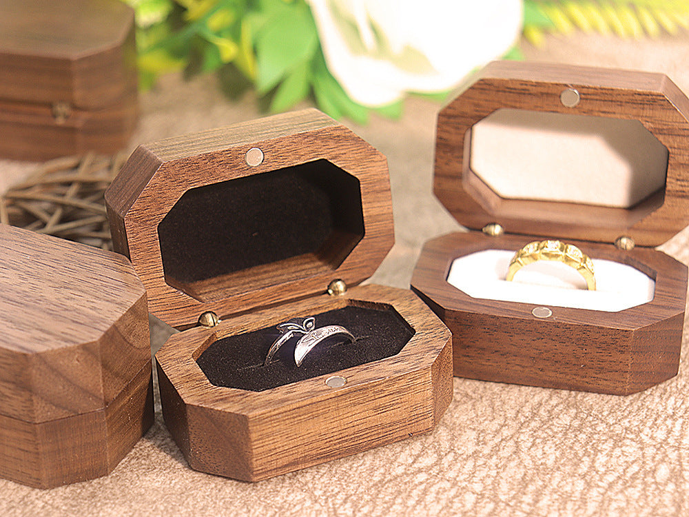 Retro Black Walnut Wooden Jewelry Box Jewelry Storage Box