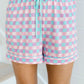 Plaid Collared Neck Short Sleeve Top and Shorts Lounge Set