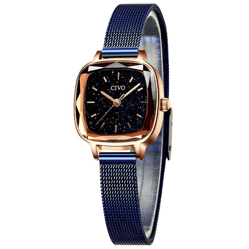 Square temperament ladies watch