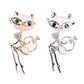 Cat Silver Brooches Rrhinestone Jewelry