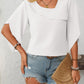 Mandy Ruffled Asymmetrical Neck Half Sleeve Blouse