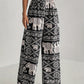 Printed Wide Leg Elastic Waist Pants