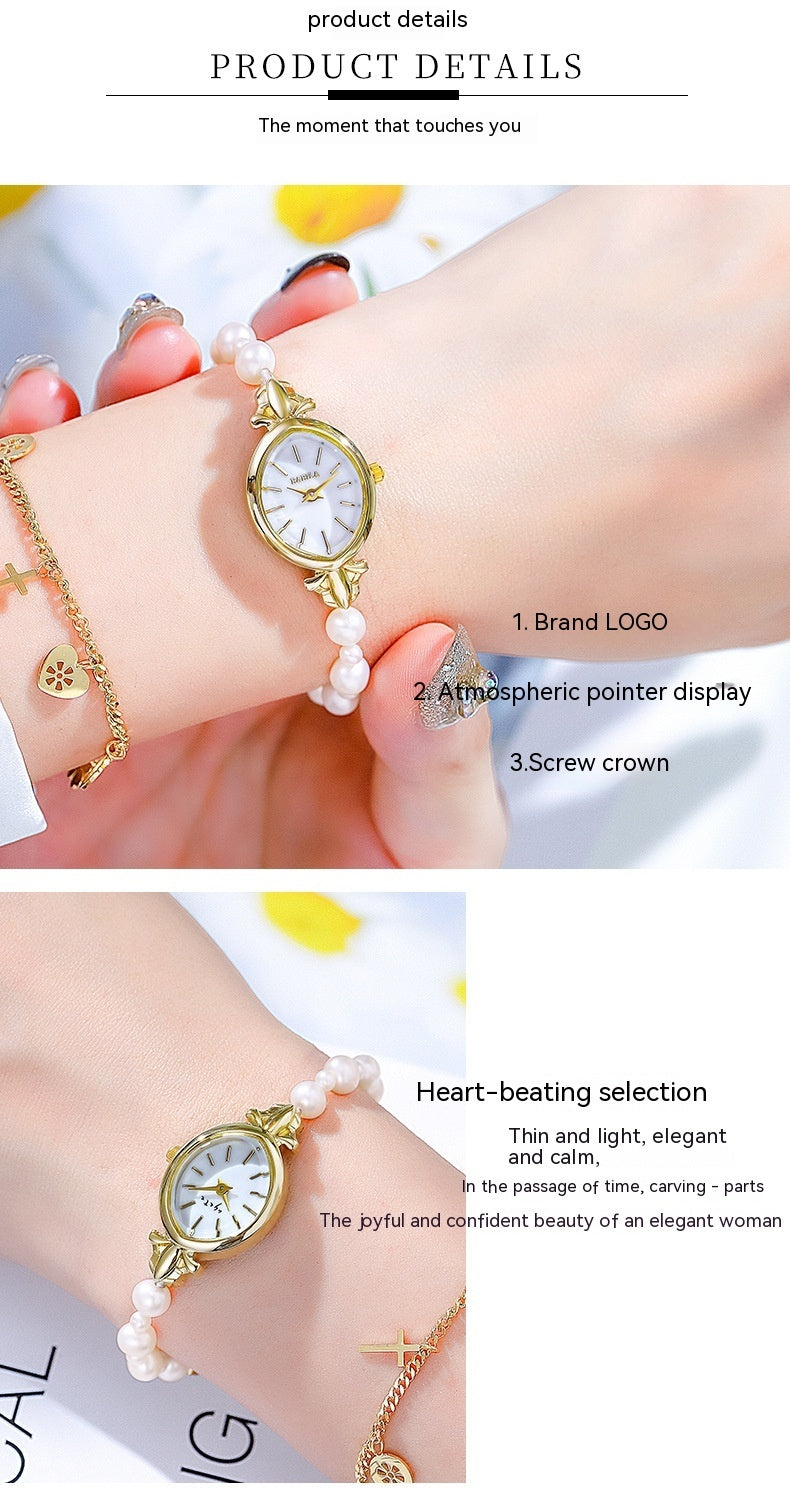 Natural Freshwater Pearl Watch Bracelet Strap Exquisite Quartz Women's Watch