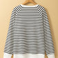 Side Slit Stripe Raglan Sleeve Sweatshirt