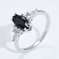 925 Sterling Silver Black Agate Ring