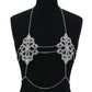 European and American fashion jewelry new bikini crystal rhinestone sexy chest chain tide female geometric diamond body chain