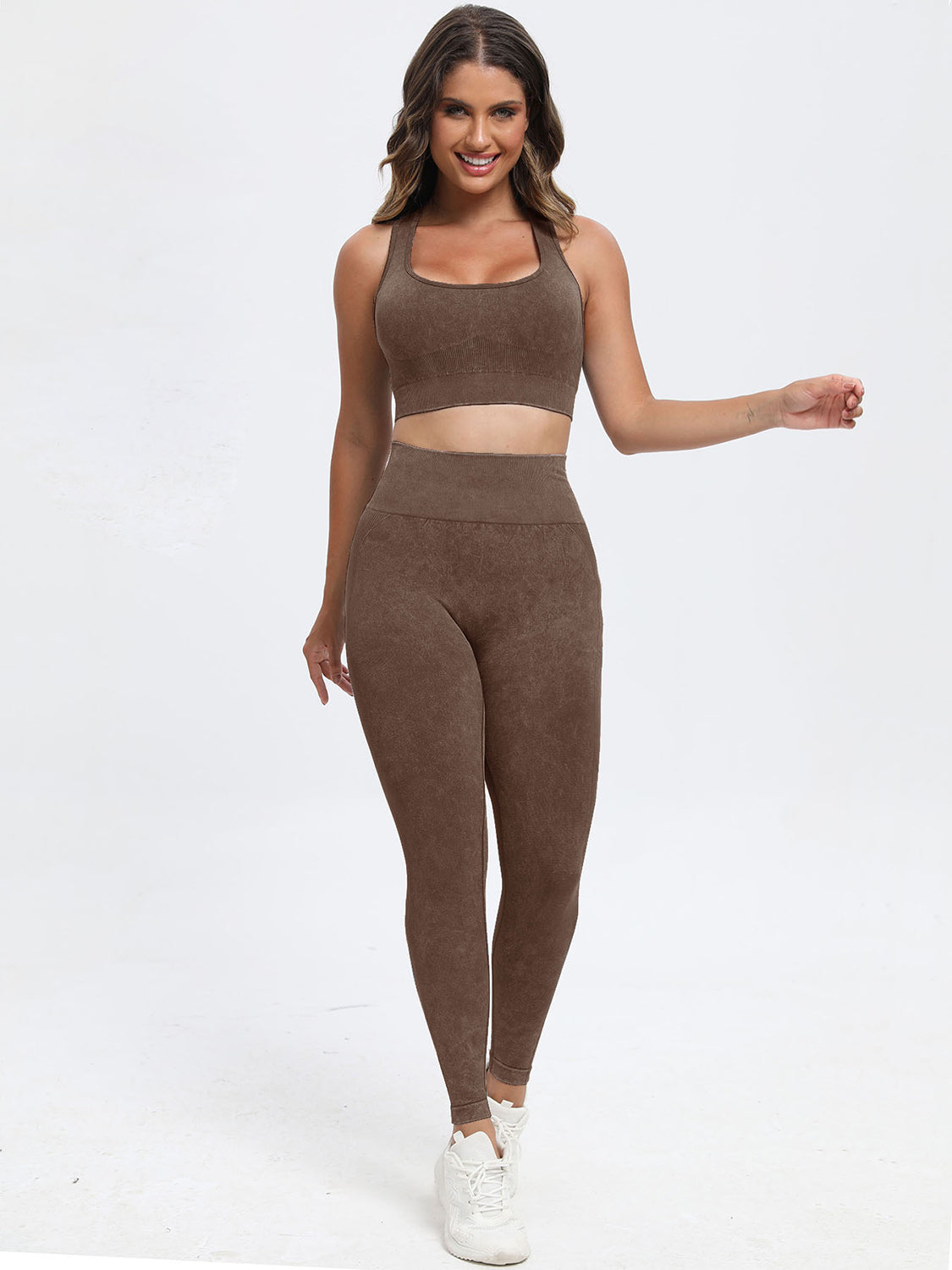 Scoop Neck Wide Strap Top and Pants Active Set