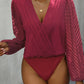 Perfee Ruched Surplice Long Sleeve Bodysuit