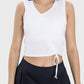 Millennia Drawstring Ruched Wide Strap Active Tank