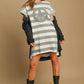 Umgee Peace Applique Striped Short Sleeve Mini Dress