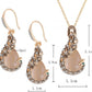 Women Elegant Waterdrop Rhinestone Pendant Necklace Hook Earrings Jewelry Set