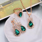 European And American Jewelry Pendant Earrings Ring Set