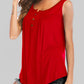 Curved Hem Ruched Notched Tank