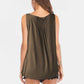 Curved Hem Ruched Notched Tank