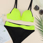 Contrast Sweetheart Neck Bikini Set