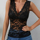 Lace Rose Pattern V-Neck Tank