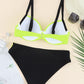 Contrast Sweetheart Neck Bikini Set