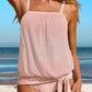 Square Neck Spaghetti Strap Tankini Set