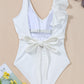 Ruffled V-Neck Wide Strap One-Piece Swimwear