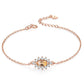 Natural citrine and zircon rose gold jewelry set