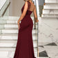 Rhinestone One-Shoulder Formal Dress