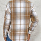 Plaid Collared Neck Half Zip Long Sleeve Top